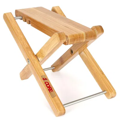 5 Core Guitar Foot Stool 3 Level Adjustable Leg Rest Non Slip Portable Wood Classical Footrest In Brown