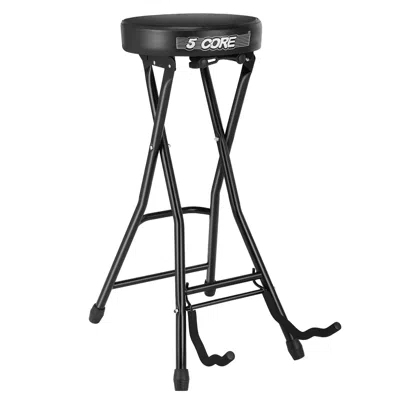 5 Core Guitar Stool Seat Thick Cushioned Portable Durable Guitars Chair With Padded Holder Stand For Musici