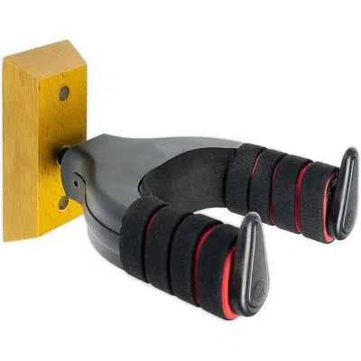5 Core Guitar Wall Mount Hanger Adjustable Display Wall Hook Holder Hard Wood Base