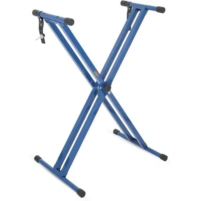 5 Core Keyboard Stand Double X Style Adjustable Lift Piano Riser For 49 To 88 Keys - Blue