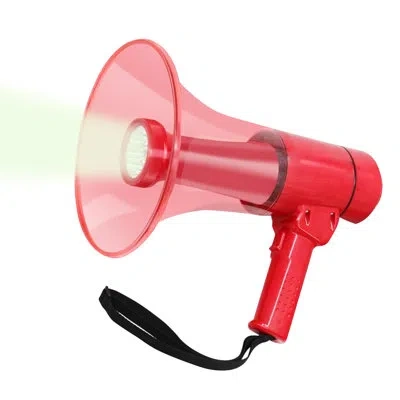 5 Core Megaphone 50w Waterproof Bull Horn Pa Speaker W 800yard Range Flashlight Loud Siren Voice Amp In Red