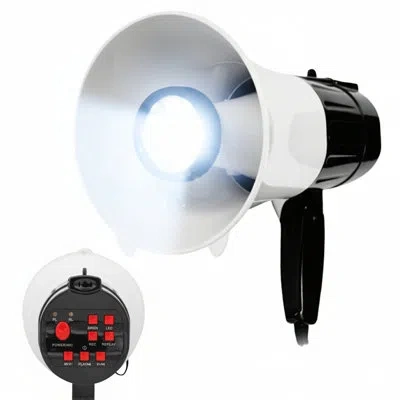 5 Core Megaphone Bullhorn Speaker 30w Bull Horn Battery Power Cheer Megafono 800 Yard Range Loudspeaker In White