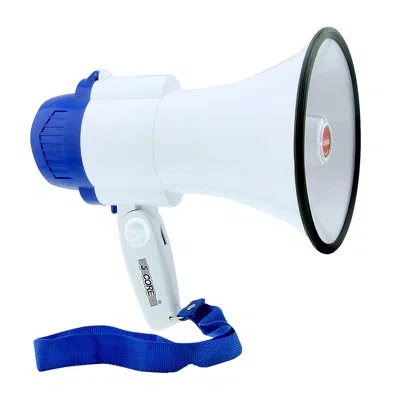 5 Core Megaphone Bullhorn Speaker 30w Mini Bull Horn Battery Power Cheer Megafono 800 Feet Range Loudspeake In White
