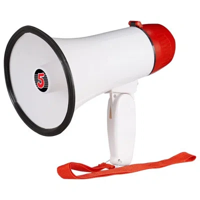 5 Core Megaphone Bullhorn Speaker 30w Mini Bull Horn Battery Power Cheer Megafono 800 Feet Range Loudspeake In White