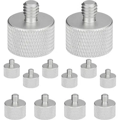 5 Core Mic Stand Adapter 12 Pieces 3/8 Male To 5/8 Female Screw Thread Conversion Connector In Silver
