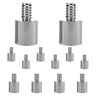 5 Core Mic Stand Adapter 12 Pieces 5/8 Female To 1/4 Inch Male Screw Thread Conversion Connector In Silver