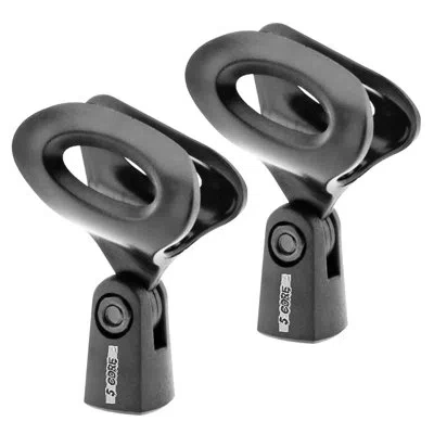 5 Core Microphone Clip Holder 2 Pieces With Screw Adapters 5/8 To 3/8 Inch In Black