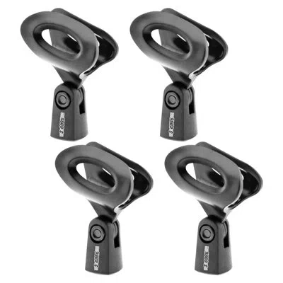 5 Core Microphone Clip Holder 4 Pieces With Screw Adapters 5/8 To 3/8 Inch Mc-03 4pcs In Black