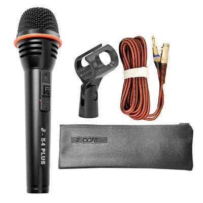 5 Core Microphone For Singing Karaoke Mic Xlr Microfono Dynamic Cardioid Xlr Mic A-54 In Black