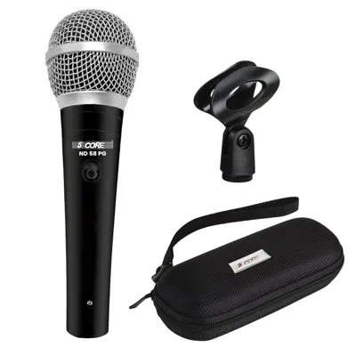 5 Core Microphone Professional Dynamic Mic For Karaoke Singing Xlr Wired Micrófono For Stage Studio In Black