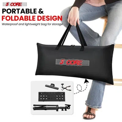 5 Core Music Stand For Sheet Music Portable Tripod Adjustable Folding Note Holder