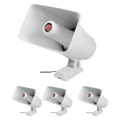 5 Core Pa Horn Speaker 4pcs 65w Loud Audio Outdoor Speakers System 8ohm Reflex Megaphone In White