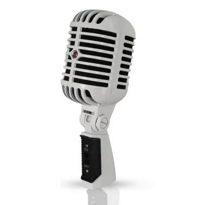 5 Core Retro Dynamic Vocal Iconic Microphone Vintage Style Classic Cardioid Unidirectional Mic In White