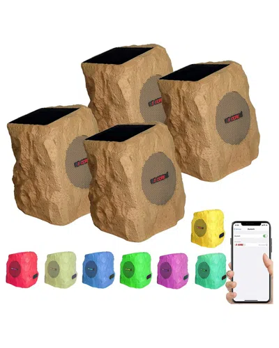 5 Core Rock Bt 4pc Garden Speaker Set In Neutral