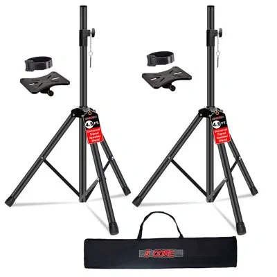 5 Core Speaker Stand Adjustable 31 To 54" Pa Dj Tripod Stands Heavy Duty W 35mm Insert 132 Lbs In Black