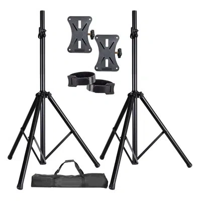 5 Core Speaker Stand Pair Adjustable Heavy Duty Pa Dj Tripod Studio Monitor Stands W 35mm Insert In Matte Black