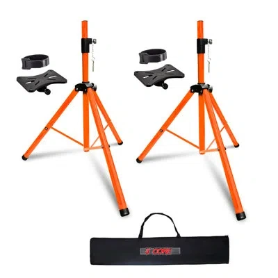 5 Core Speaker Stand Tripod Floor Adjustable Up To 48 Inch Dj Studio Monitor Stands Pole Mount Pair In Stainless Steel