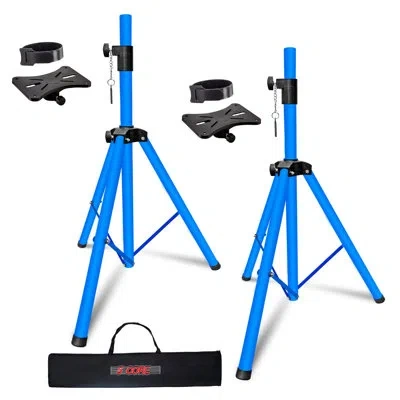5 Core Speaker Stand Tripod Floor Adjustable Up To 48 Inch Dj Studio Monitor Stands Pole Mount Pair In Stainless Steel