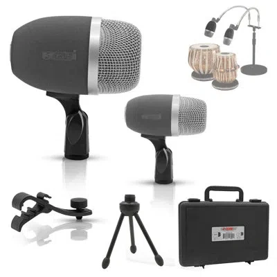 5 Core Tabla Mic High Sensitivity Snare Tom Instrument Microphone With Dynamic Moving Coil In Gray
