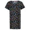 5 More Minutes Women's Hearts V-neck Short Sleeve Night Shirt In Black