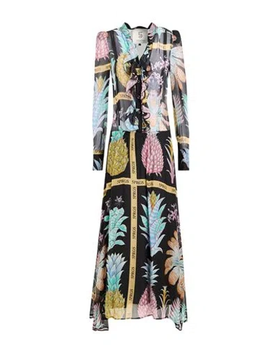 5 Progress Woman Maxi Dress Black Size M Silk, Viscose