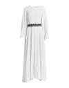 5 Progress Woman Maxi Dress White Size L Viscose, Linen In White