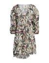 5 Progress Woman Mini Dress Beige Size M Cotton In Beige