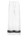 5 Progress Woman Pants White Size S Viscose, Linen In White