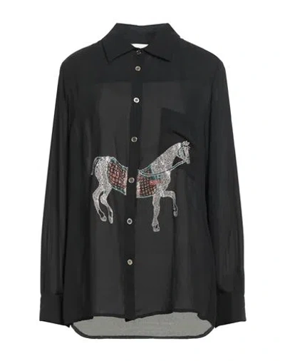 5 Progress Woman Shirt Black Size L Viscose, Polyester
