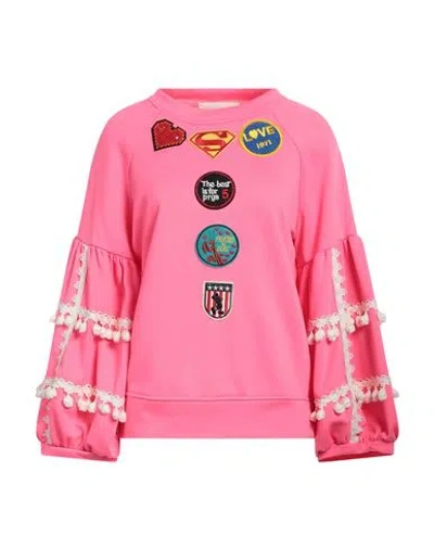 5 Progress Woman Sweatshirt Fuchsia Size S Cotton, Polyester In Pink
