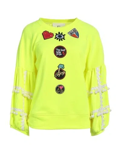 5 Progress Woman Sweatshirt Yellow Size S Cotton, Polyester