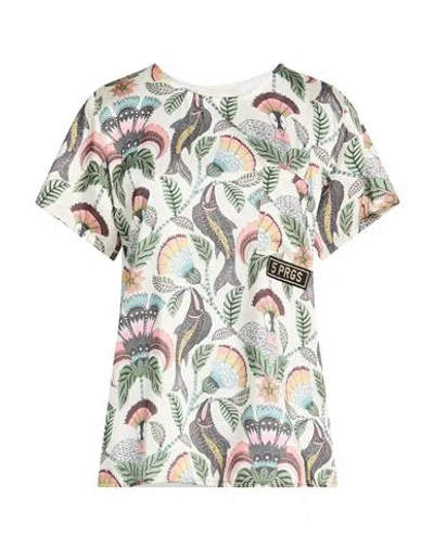 5 Progress Woman Top Beige Size M Polyester, Cotton In Multi