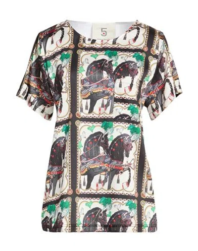 5 Progress Woman Top Black Size L Polyester In Multi