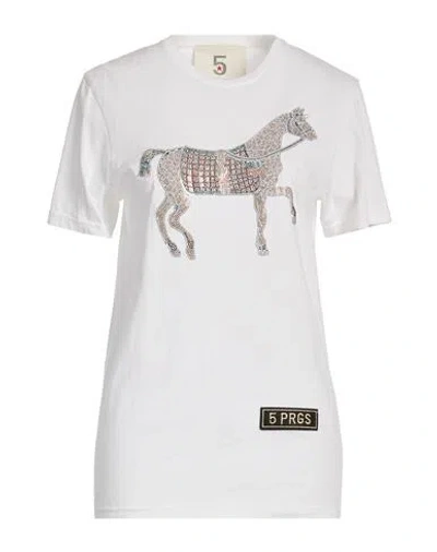5 Progress Woman T-shirt White Size S Cotton