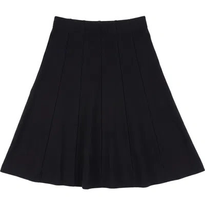 5 Stars Kids'  Fine Rib Paneled Elastic Waist Short Length Skirt In Black