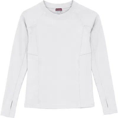 5 Stars Kids'  Fine Rib Shaped Seam Thumbhole Top In White