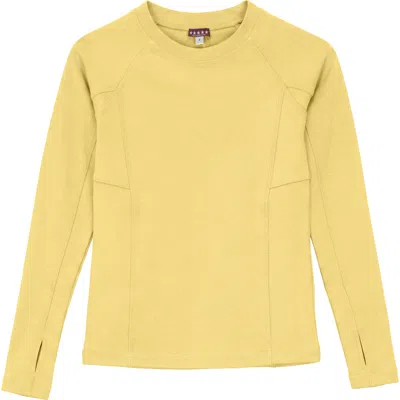 5 Stars Kids'  Fine Rib Shaped Seam Thumbhole Top In Yellow