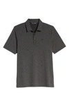 Travismathew Travis Mathew The Zinna Slub Piqué Polo In Heather Black