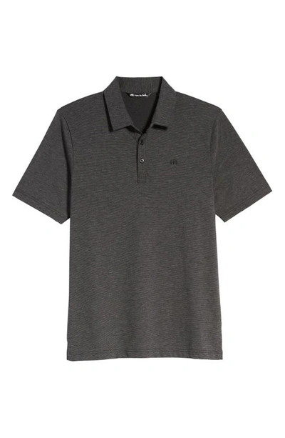 Travismathew The Zinna Slub Piqué Polo In Heather Black
