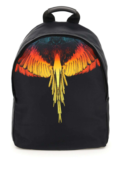 Marcelo Burlon County Of Milan Icon Wings Side Backpack In Black,red,yellow