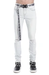 Hvman Strat Belted Super Skinny Jeans In White