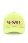 Versace Baseball Cap With Logo Embroidery In Green,purple
