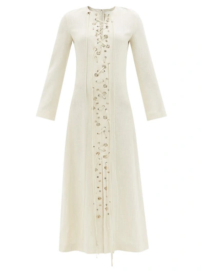 Chloé Eyelet-embellished Silk-blend Maxi Dress In Confident White