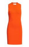 Victoria Beckham Fitted Sleeveless Stretch-woven Mini Dress In Orange
