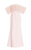 ALIÃ©TTE WOMEN'S FEATHER-TRIMMED CREPE OFF-THE-SHOULDER GOWN