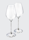 SWAROVSKI CRYSTALLINE WINE GLASSES, SET OF 2