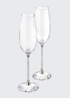 SWAROVSKI CRYSTALLINE TOASTING FLUTES, SET OF 2