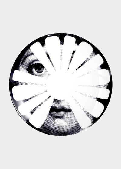 Fornasetti Tema E Variazioni N. 37 Wall Plate In Black/white