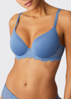 Simone Perele Caresse 3d Plunge Lace Underwire Bra In Dusk