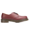 Dr. Martens Stitch Detailed Derby Shoes In Red